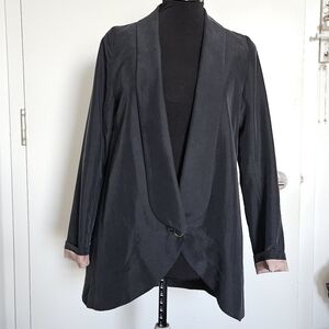 Rienda Gyaru Japanese Fashion Dark Blue Navy Suede-like Relaxed Fit Blazer